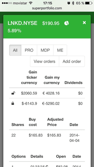 SP Portfolio position · Mobile